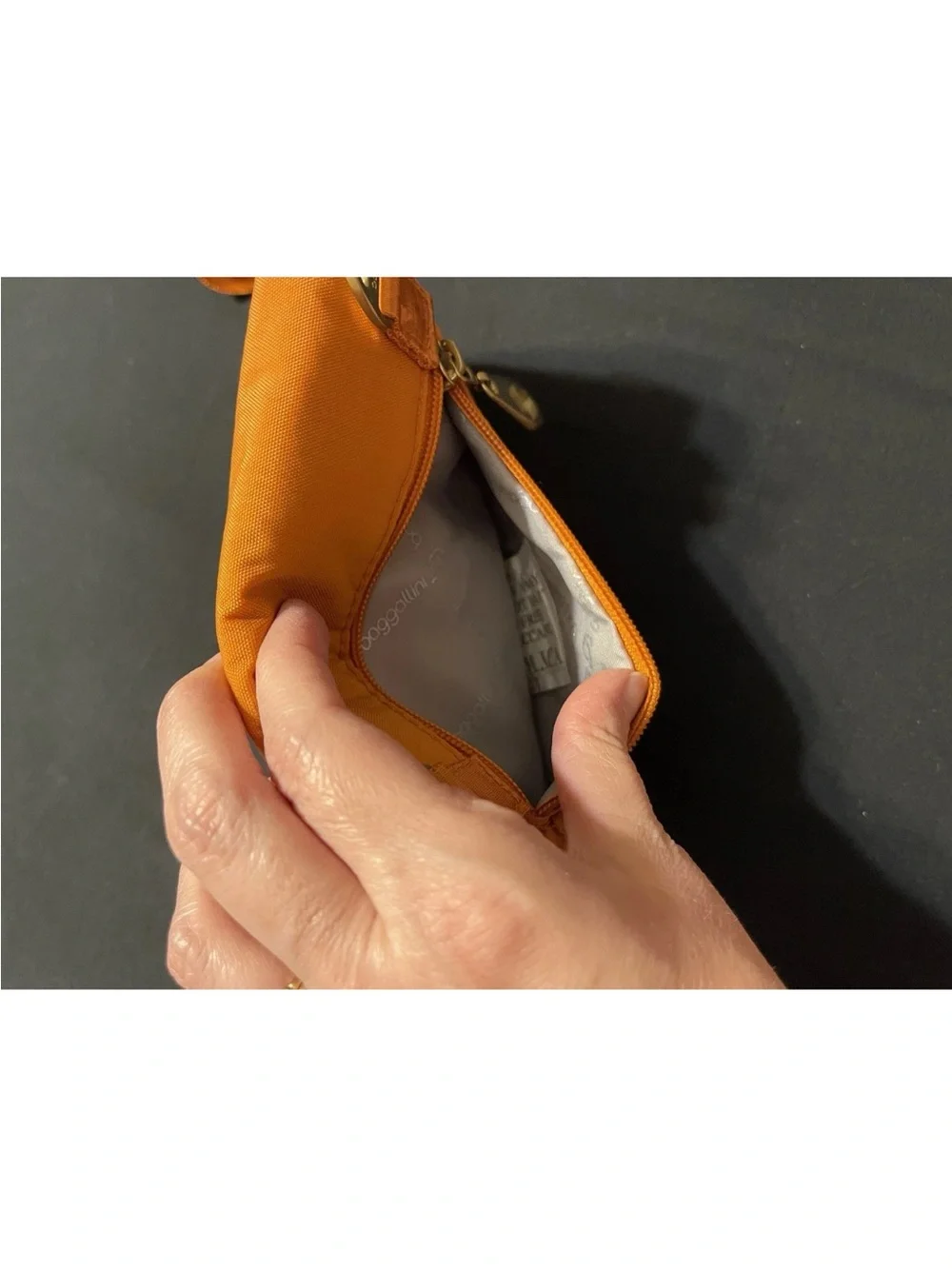 Baggallini Crossbody Belt Convertible Bag Bright Orange & Gold Adjustable